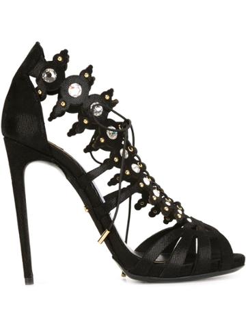 Marco Proietti Design Embellished Sandals - Black