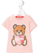 Moschino Kids - Heart Teddy Print T-shirt - Kids - Cotton - 18-24 Mth, Pink/purple
