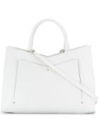 Sara Battaglia Plissé Tote - White