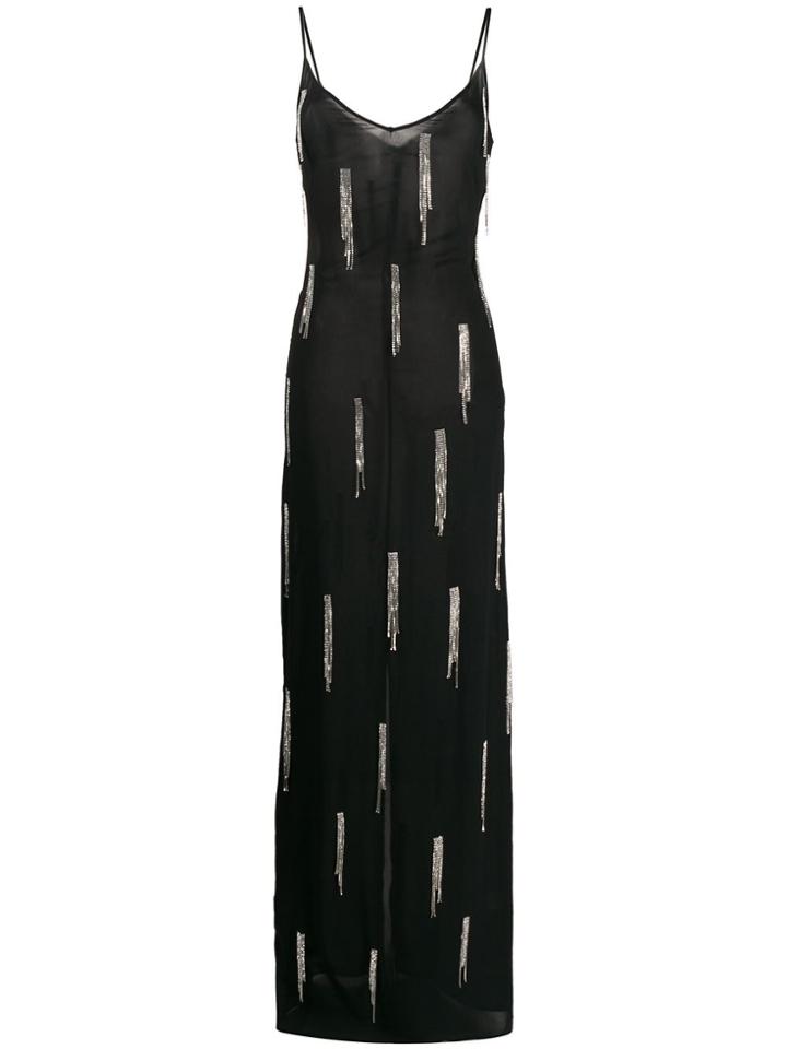 Amen Crystal Fringe Dress - Black