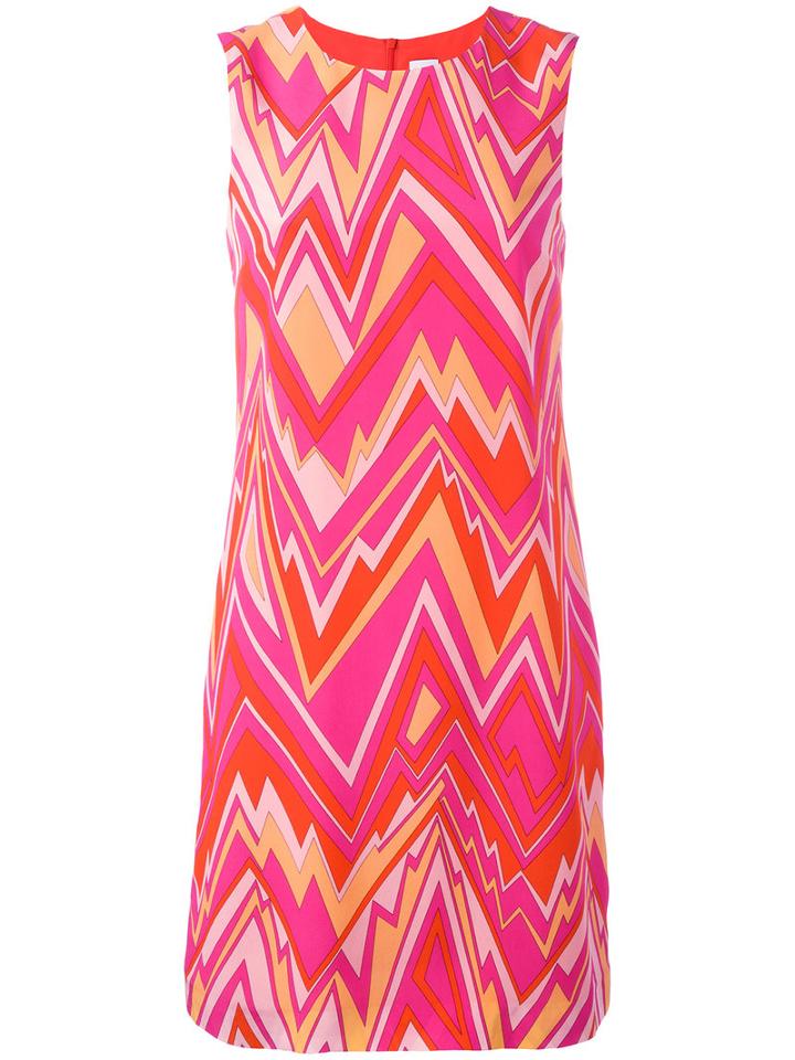 M Missoni Zig-zag Print Shift Dress, Women's, Size: 44, Pink/purple, Silk/polyester