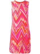 M Missoni Zig-zag Print Shift Dress, Women's, Size: 44, Pink/purple, Silk/polyester