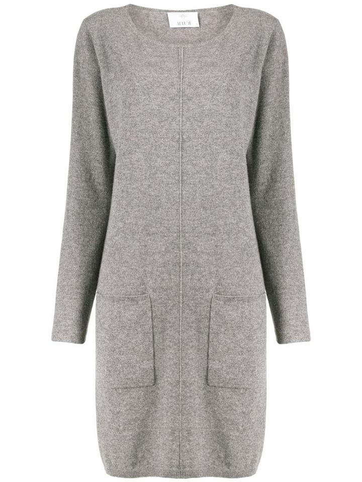 Allude Front Pocket Knitted Dress - Grey