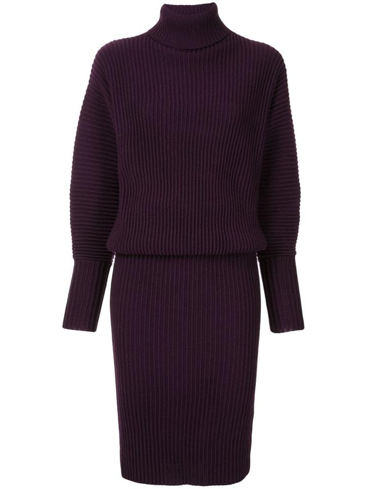 Victoria Victoria Beckham Ribbed Midi Dress - Pink & Purple