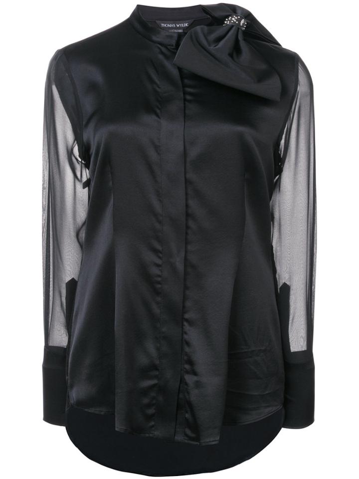 Thomas Wylde Bow Embellished Shirt - Black