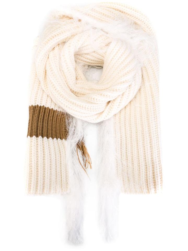 J.w.anderson Contrasting Stripe Ribbed Scarf