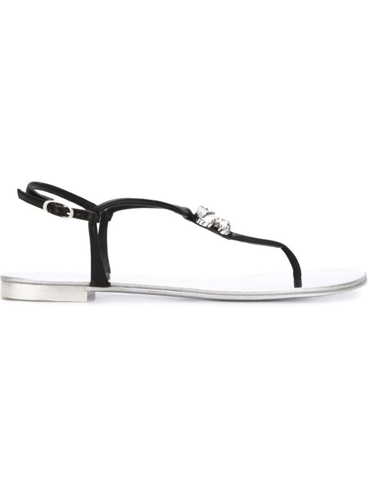Giuseppe Zanotti Design Hollie Sandals, Women's, Size: 40, Black, Leather/crystal