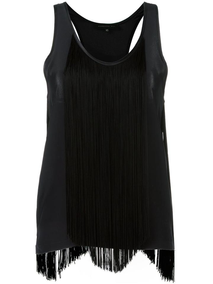 Barbara Bui Fringed Panel Tank Top, Women's, Size: Xs, Black, Silk/rayon