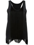 Barbara Bui Fringed Panel Tank Top, Women's, Size: Xs, Black, Silk/rayon