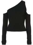 Amiri One Shoulder Knit Top - Black
