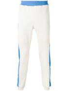 Msgm Logo Print Track Pants, Men's, Size: Xs, White, Cotton