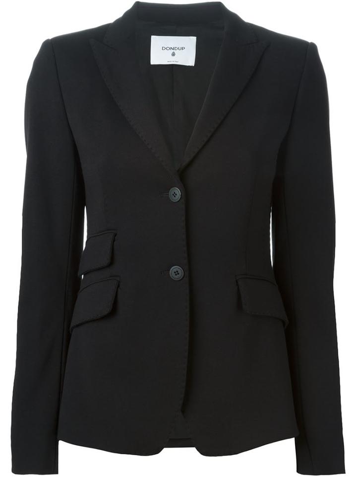 Dondup Two Button Blazer, Women's, Size: 42, Black, Viscose/polyamide/spandex/elastane/spandex/elastane