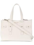 Orciani Buckled Logo Tote - White