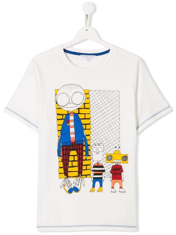 Little Marc Jacobs Teen Cartoon Print T-shirt - White