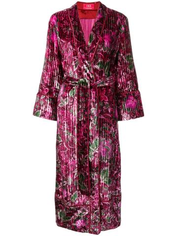 F.r.s For Restless Sleepers Belted Kimono Coat - Pink & Purple