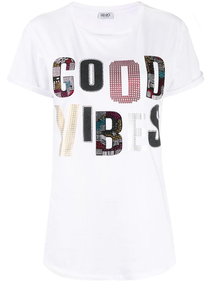 Liu Jo Appliqué Slogan T-shirt - White