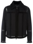 Neil Barrett Trim Detail Jacket, Men's, Size: Medium, Black, Lamb Skin/polyester/viscose/wool