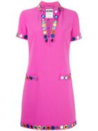 Moschino Embellished T-shirt Dress - Pink & Purple