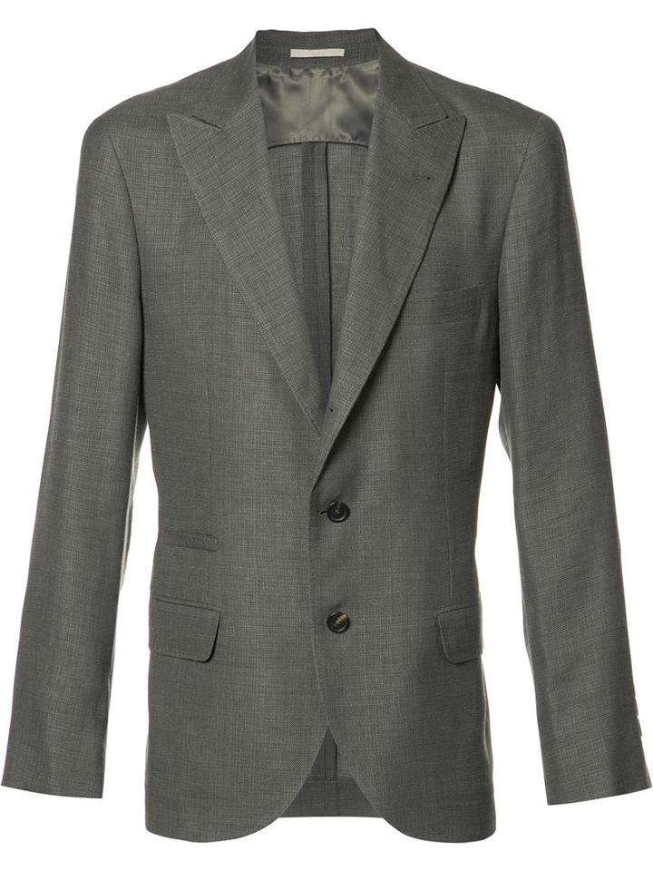 Brunello Cucinelli Wool Blazer, Men's, Size: 48, Grey, Wool