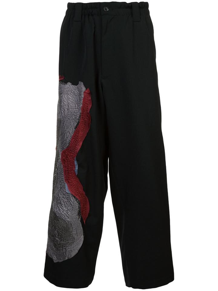 Yohji Yamamoto Embroidered Trousers - Black