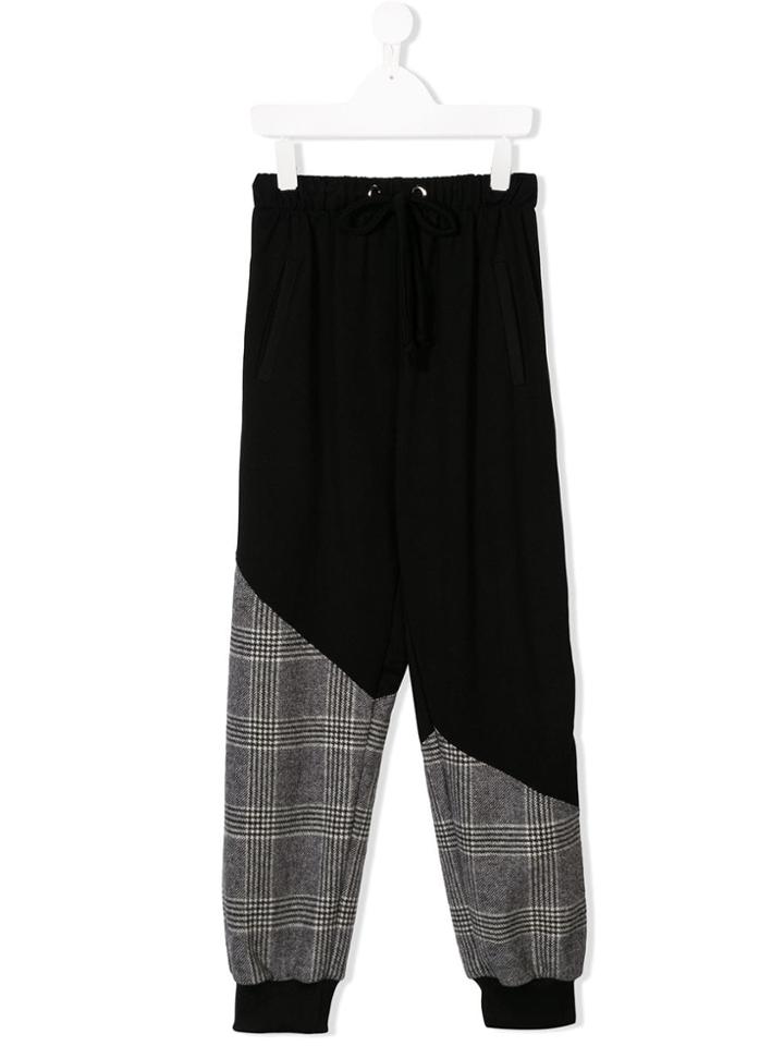 Natasha Zinko Kids Teen Casual Panelled Trousers - Black