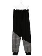 Natasha Zinko Kids Teen Casual Panelled Trousers - Black