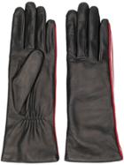 Agnelle Striped Detailed Gloves - Black