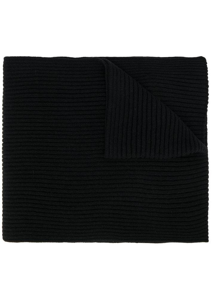 Balmain Logo Embroidered Scarf - Black