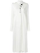 Ellery High Neck Shirt Dress, Women's, Size: 10, Nude/neutrals, Silk/spandex/elastane