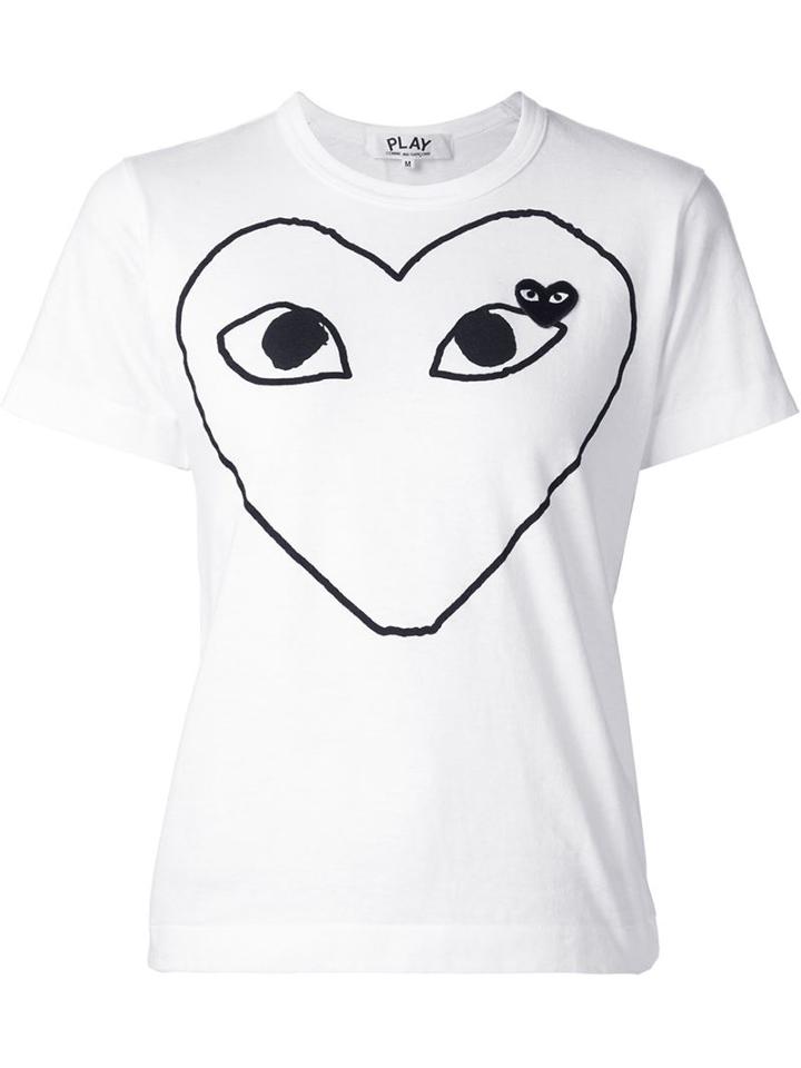 Comme Des Garçons Logo Printed T-shirt, Women's, Size: S, White, Cotton