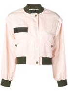 Mr & Mrs Italy Contrast Trim Bomber Jacket - Pink