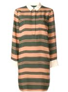 Essentiel Antwerp Long-sleeve Stripe Polo Dress - Nude & Neutrals