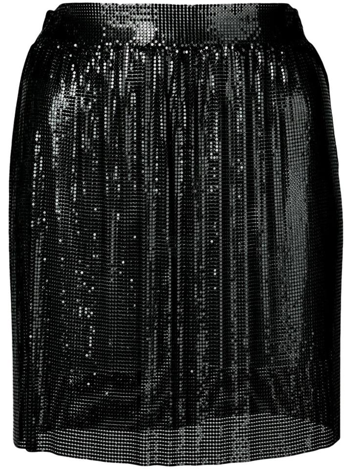Fannie Schiavoni Sequin Embroidered Skirt - Black