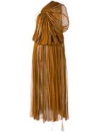 Uma Wang Striped Asymmetric Dress - Brown