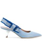 Gianna Meliani Bow Slingback Strap Pumps - Blue