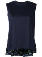 Clane Sleeveless Floral Hem Top - Blue