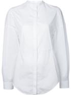 Courrèges - Collarless Shirt - Women - Cotton - 38, White, Cotton
