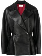 Sara Battaglia Double Breasted Coat - Black