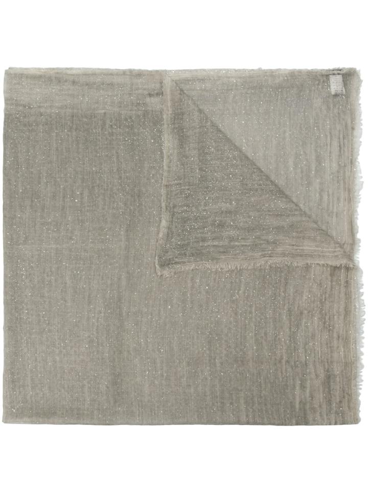 Faliero Sarti Woven Raw-edge Scarf - Grey