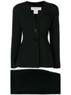 Christian Dior Vintage Slim Fit Skirt Suit - Black