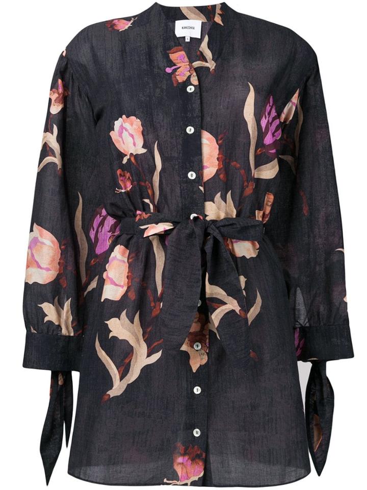 Nanushka Tandi Intarzia Flower Dress - Black