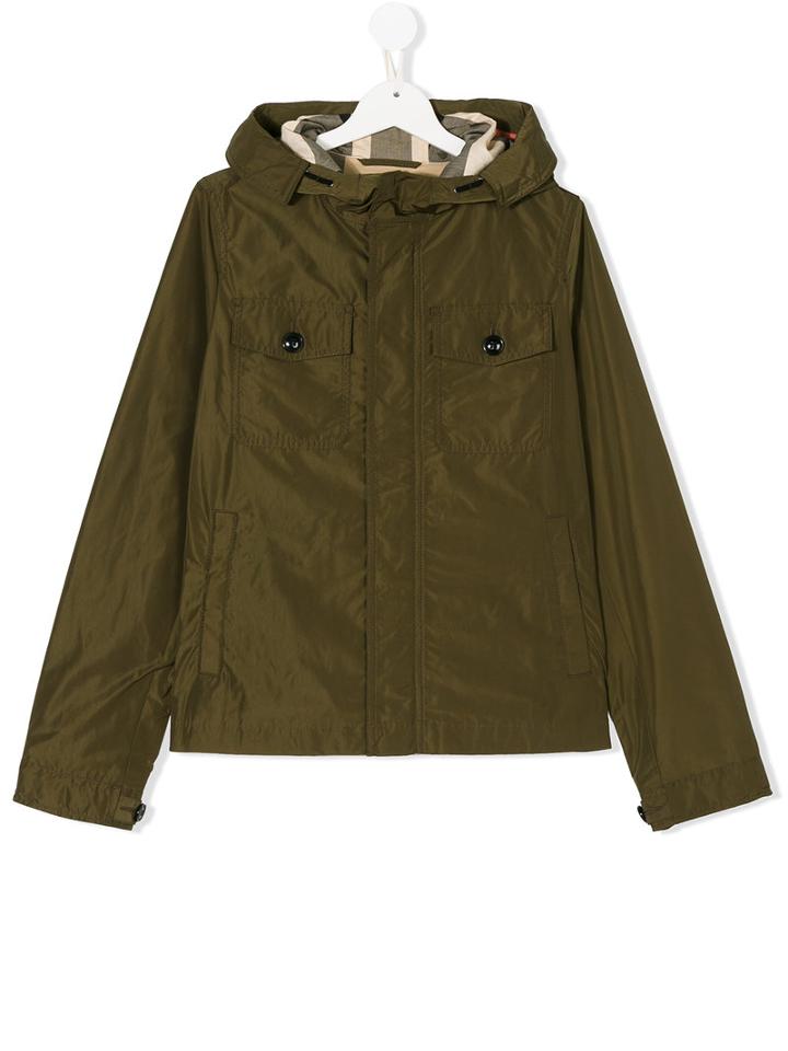 Burberry Kids - Hooded Windbreaker Jacket - Kids - Polyester/cotton/polyester - 14 Yrs, Green