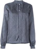 Société Anonyme Tie Neck Shirt, Women's, Size: 2, Blue, Silk