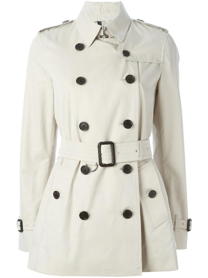 Burberry 'kensington' Short Trench Coat, Women's, Size: 14, Nude/neutrals, Cotton/viscose