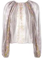 Giambattista Valli Printed Balloon-sleeved Blouse - Multicolour