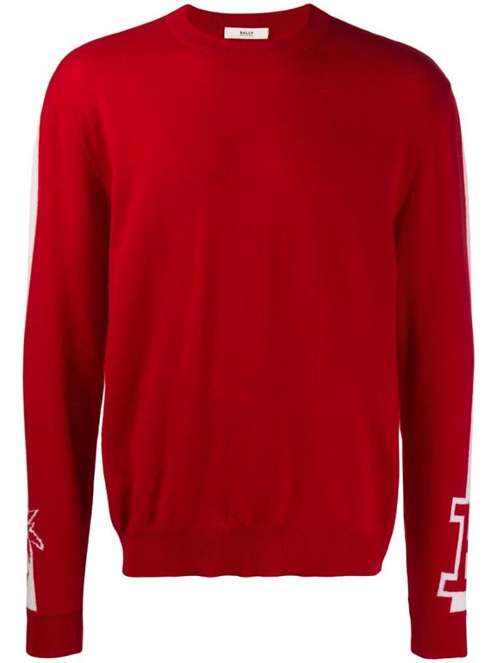 Bally Side-stripe Sweater - Red