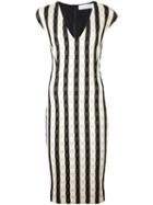 Victoria Beckham Fitted Gingham Dress, Women's, Size: 8, Black, Polyester/cotton/spandex/elastane