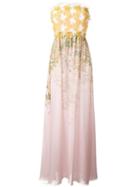 Giambattista Valli Floral Print Strapless Dress, Women's, Size: 40, Pink/purple, Silk/viscose/spandex/elastane/polyester