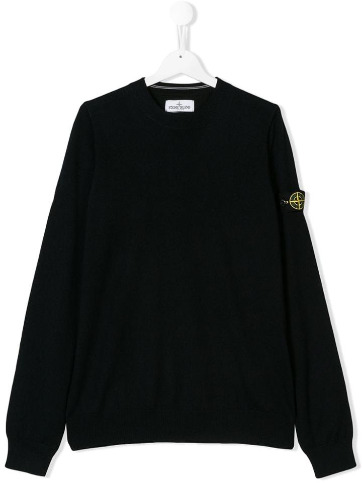 Stone Island Junior Side Logo Sweater - Blue