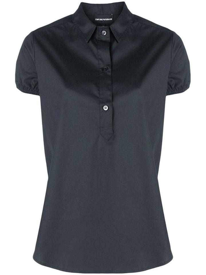 Emporio Armani Half Button Shirt - Blue